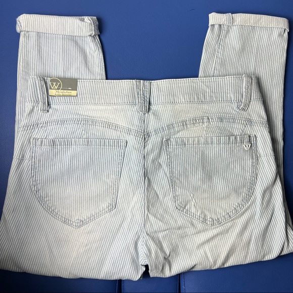 Wit & Wisdom Light Blue Stripped Distressed Ankle Skimmers Ab Solutions Pants - Picture 6 of 16